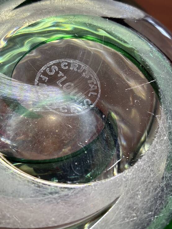 Grand vase torsadé cristal Saint-Louis signé