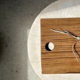 Rounded rectangular monoxyl teak cutting or presentation board L:34