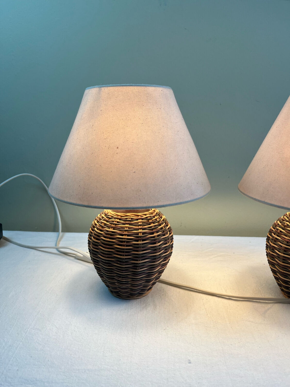 Pair of bedside lamps