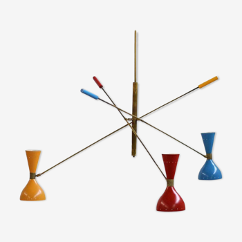Chandelier pendulum Italian style year 50 to 3 adjustable arms