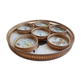 Butterfly serving tray with coasters