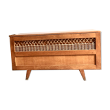 Wooden toy chest and rattan