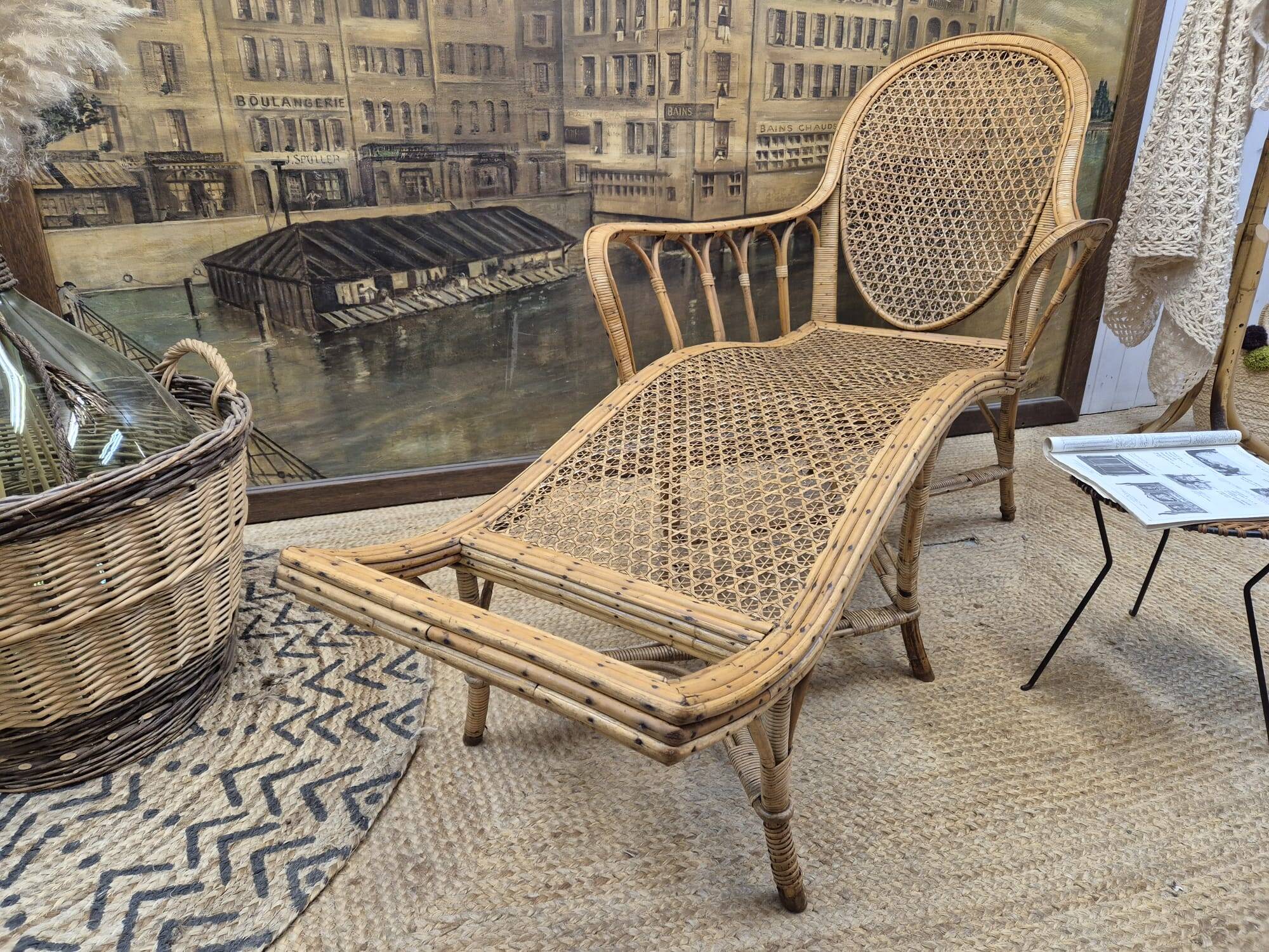 Old rattan daybed