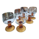 Verres à eau vintage pieds ambrés