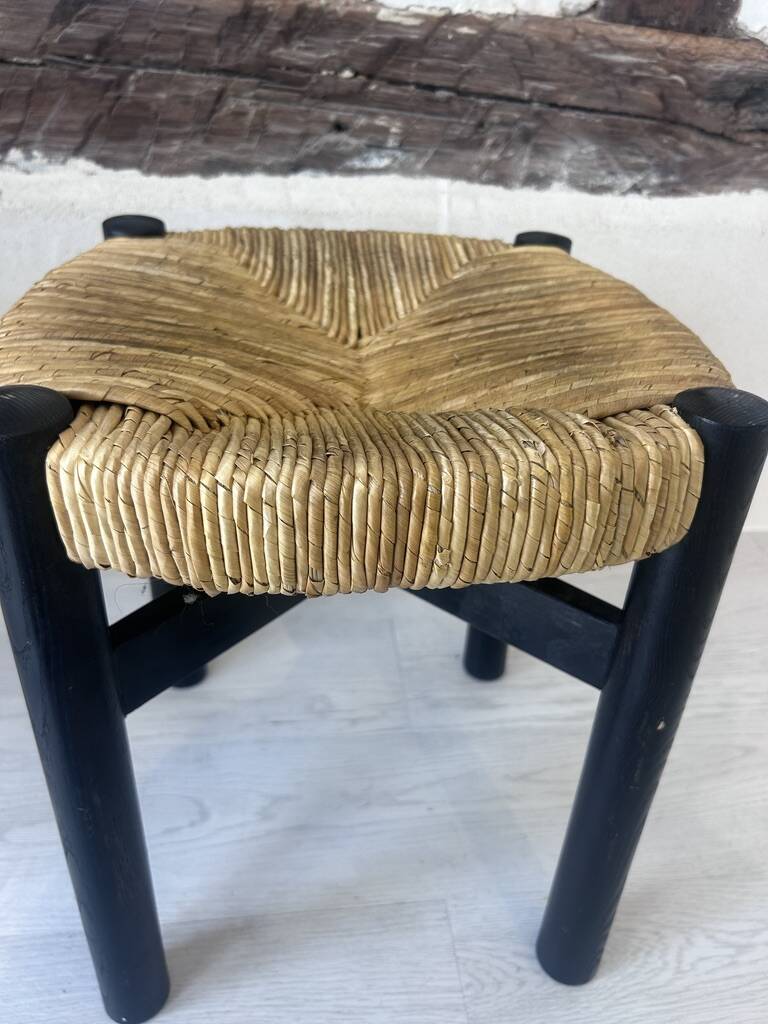 2 "Meribel" stools in black by Charlotte Perriand, 1960