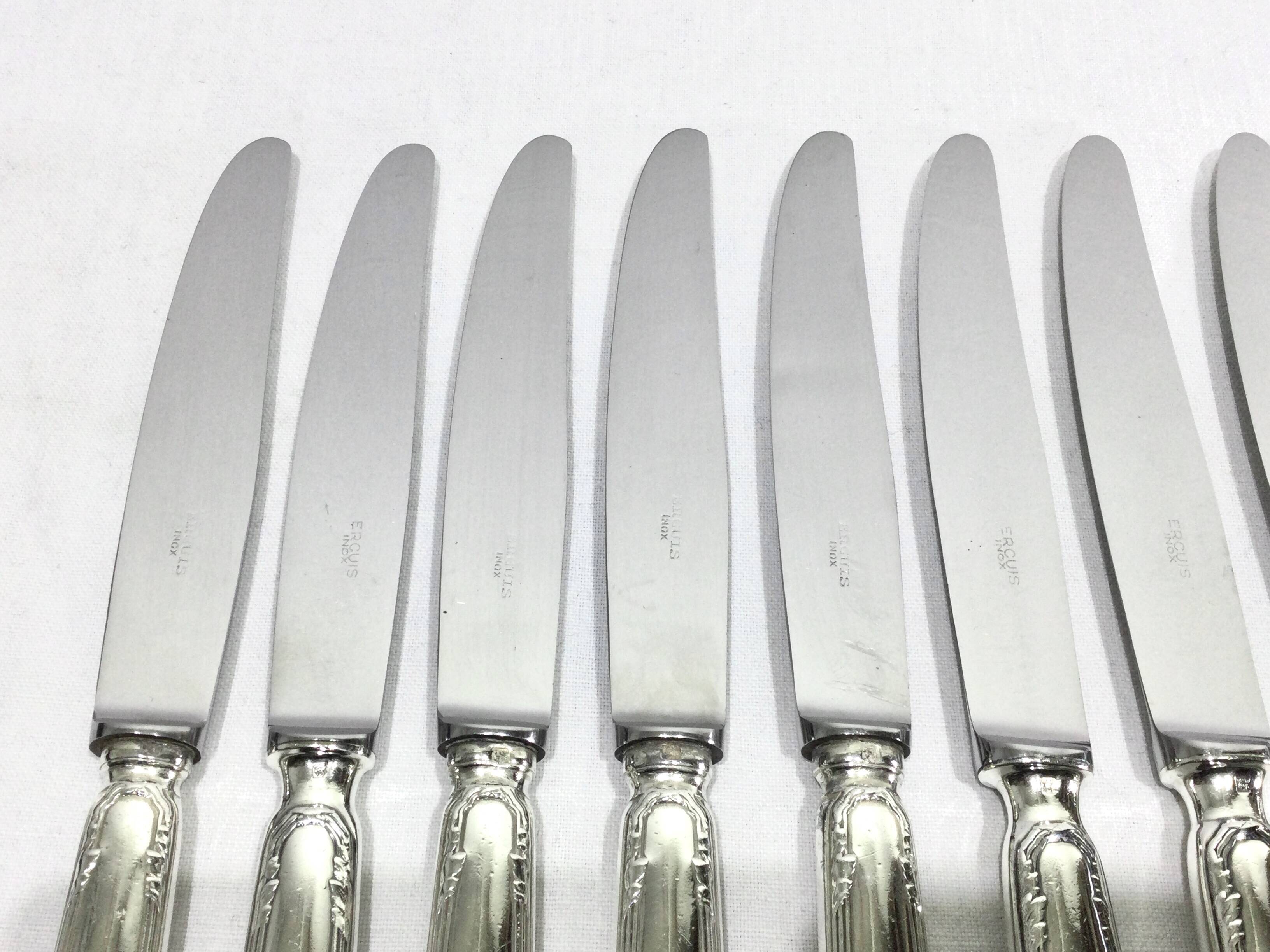 Ercuis – 12 silver-plated knives
