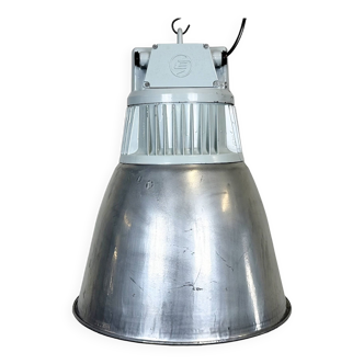 Vintage Silver Industrial Factory Pendant Lamp from Elektrosviti, 1960s