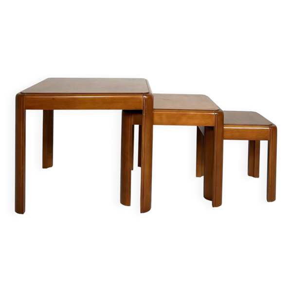 Set Of 3 Nesting Tables, Wood, Italy, 1960s