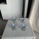 Set of 4 large blue and green glasses H14 D10