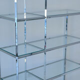 Etagère bibliothèque Vitra modulable chrome et verre