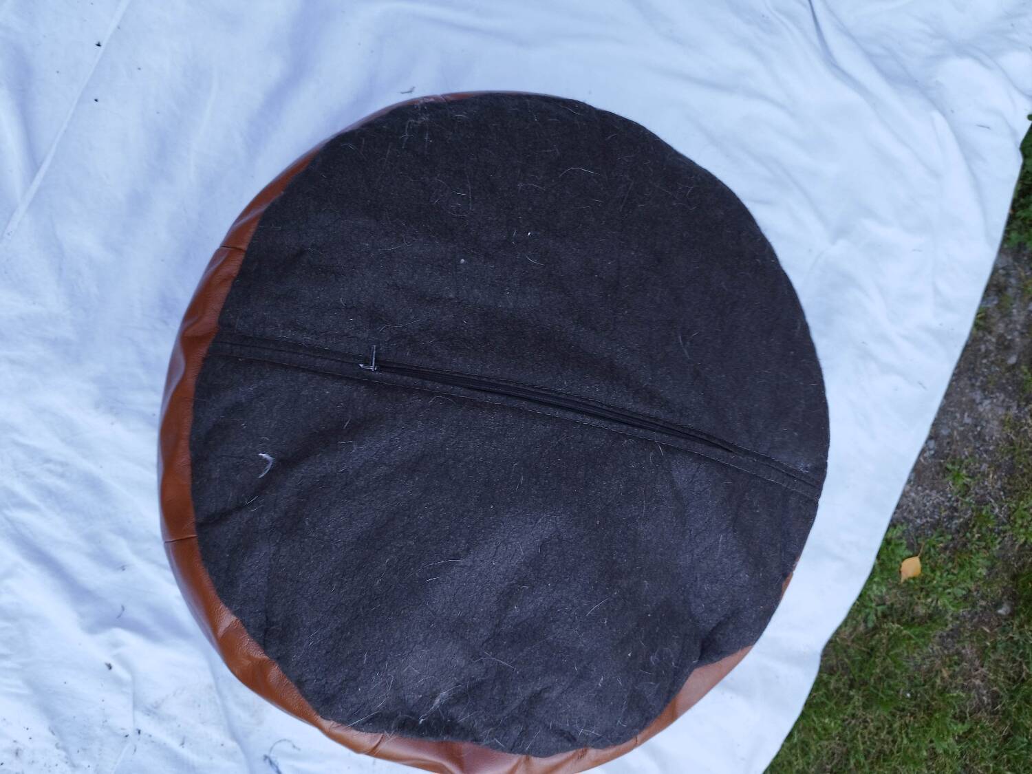 Sede Patchwork Leather Pouf