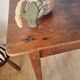 Small antique farmhouse table in wood – vintage rustic desk
