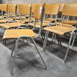 Lot of 18 vintage stackable bistro chairs 1970