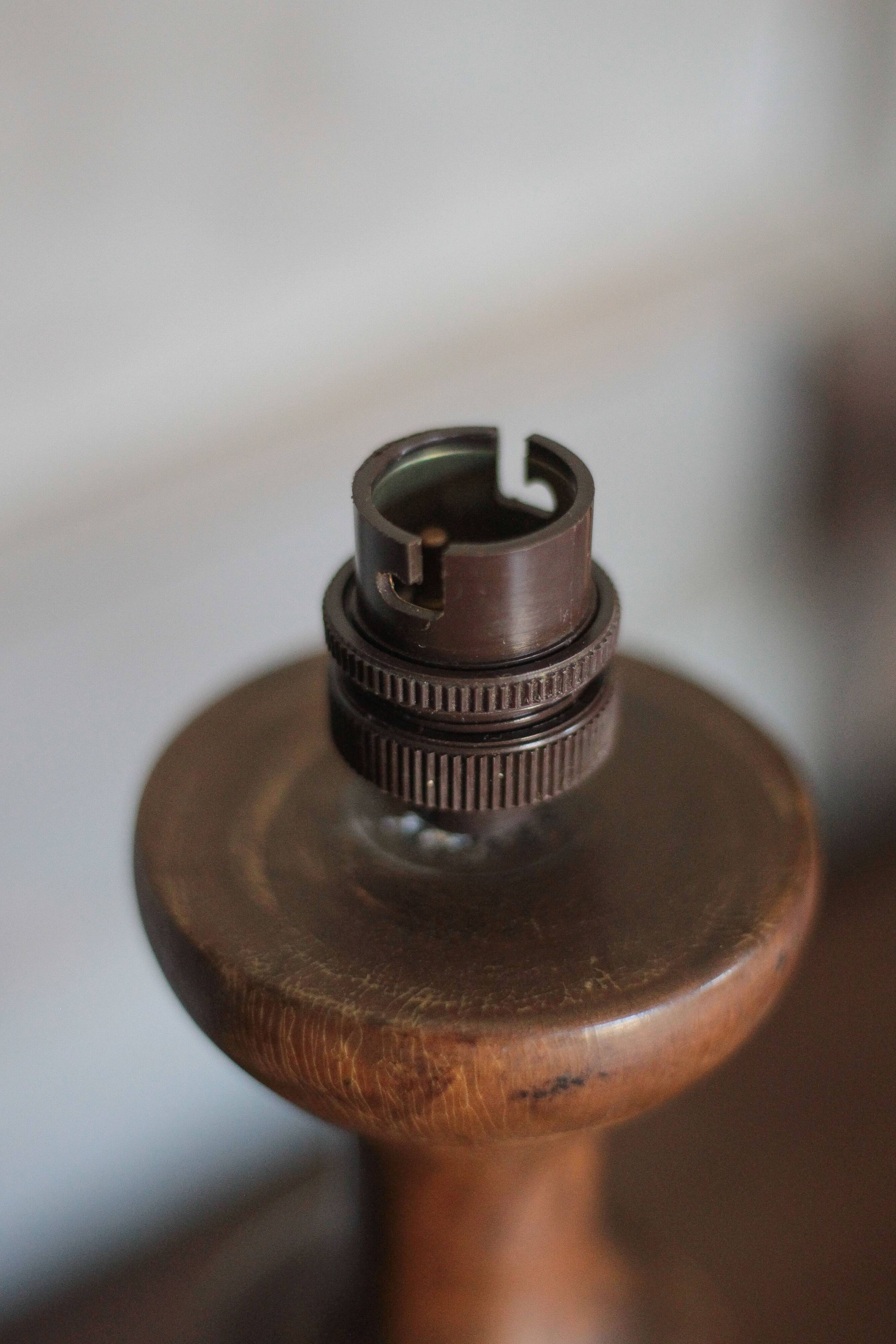 Turned wood lamp base, wooden lamp, table lamp, living room lamp