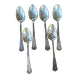 Set of 6 small silver metal spoons Apollo