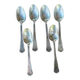 Set of 6 small silver metal spoons Apollo