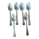Set of 6 small silver metal spoons Apollo