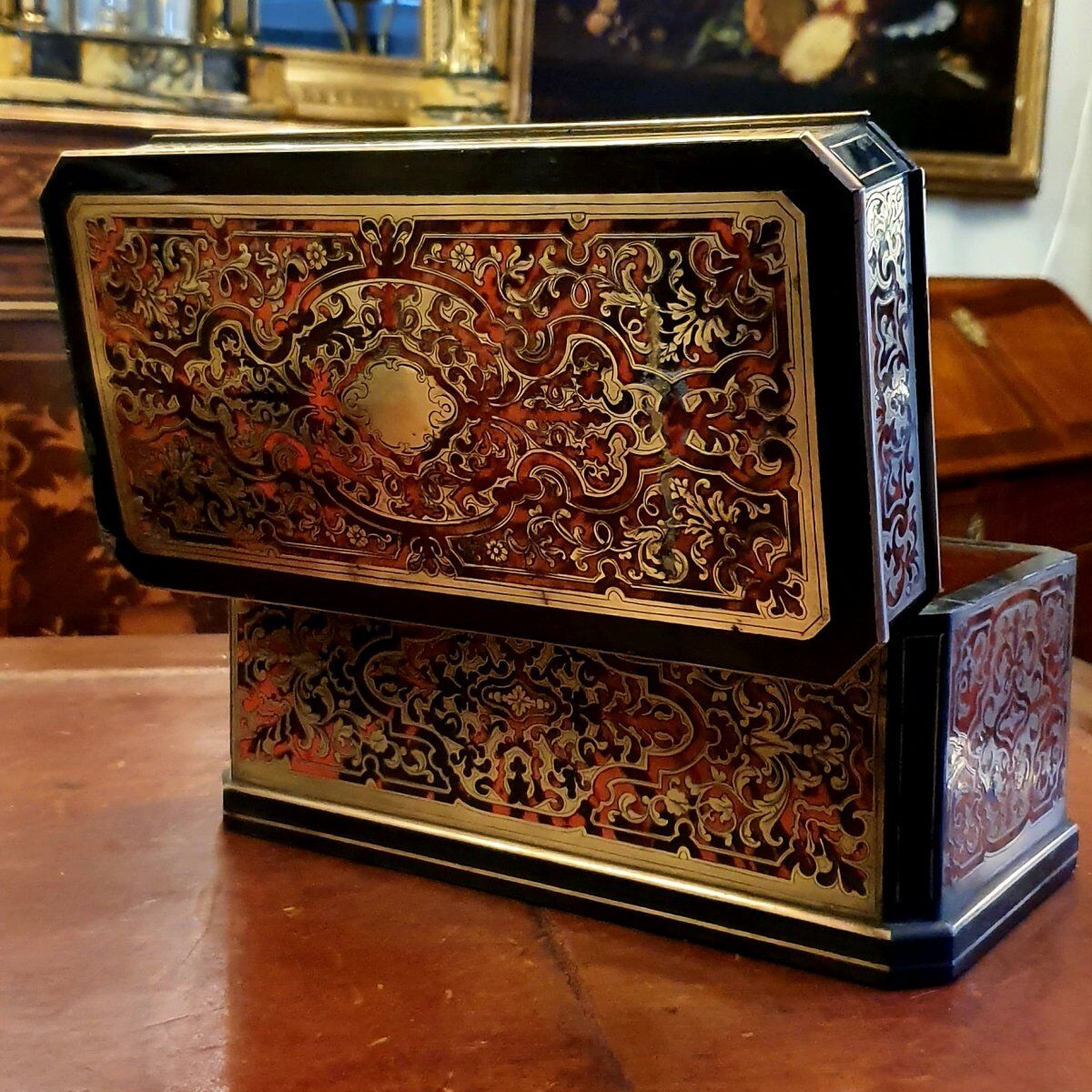 Jewelry box - stamped Alphonse Giroux Paris - marquetry Boulle - 19th century