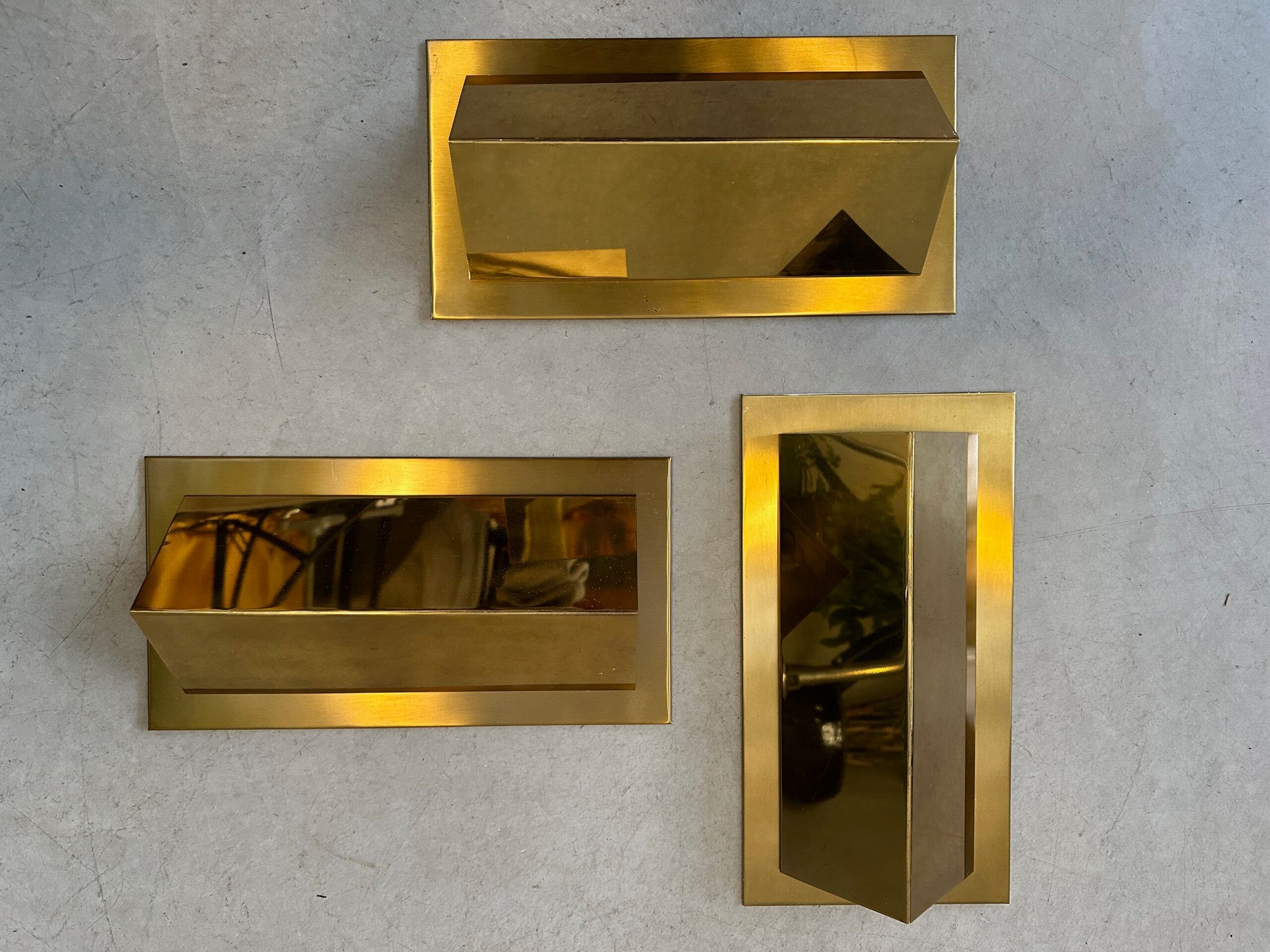 3x vintage wall lamps – brass – LIRO
