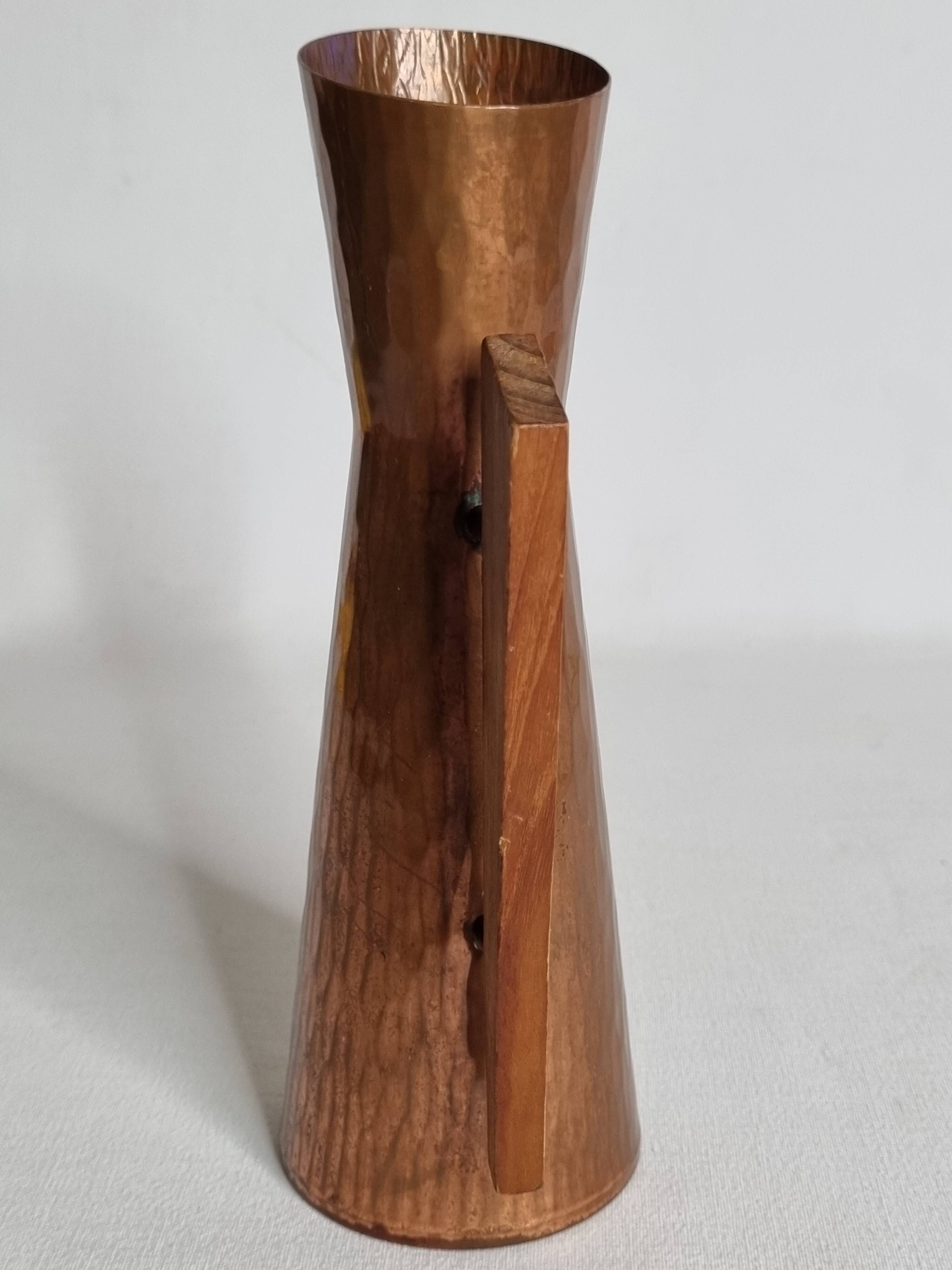 Vase en Cuivre Martelé Dahlmann, design Danois des Années 1960, 21 cm