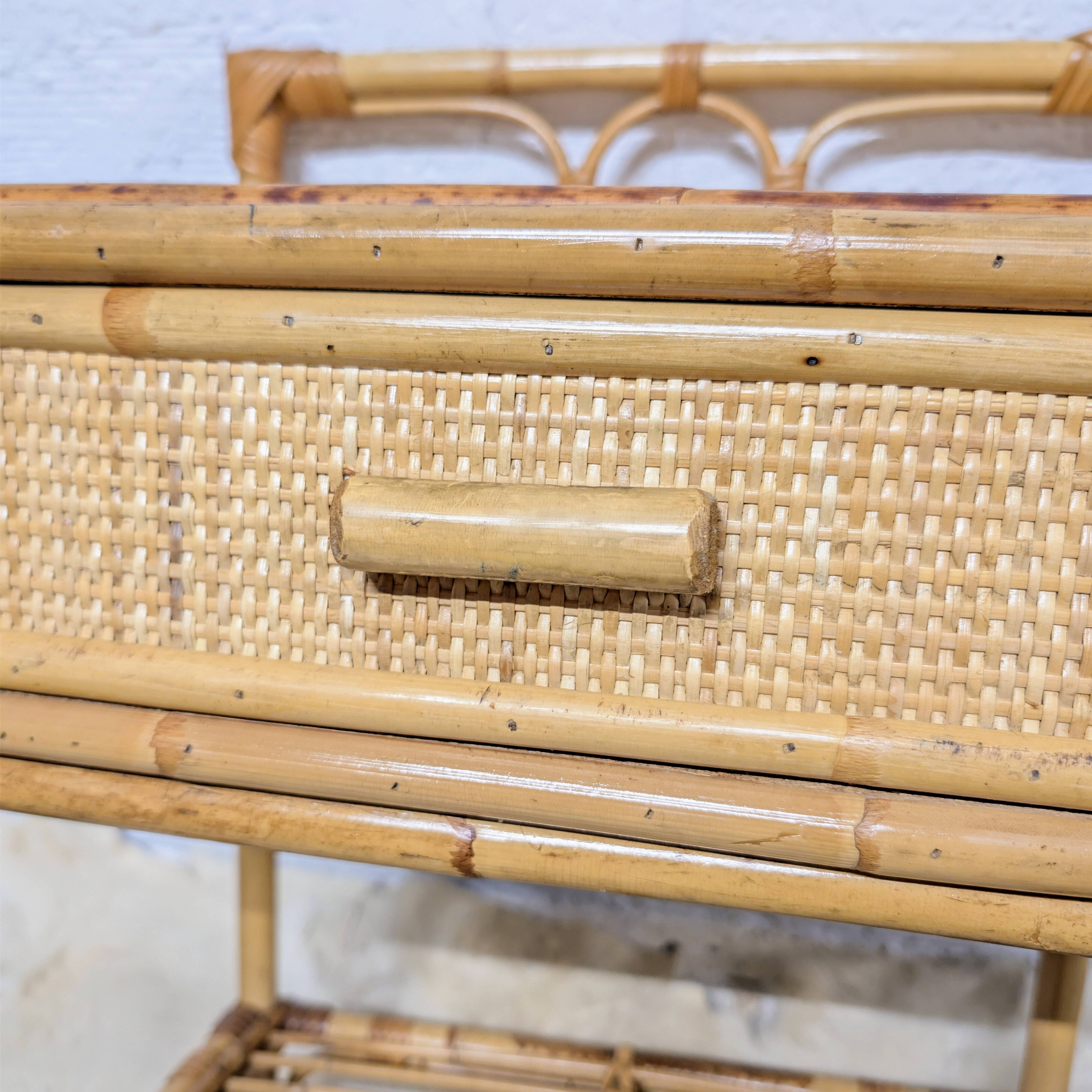 Rattan bedside table