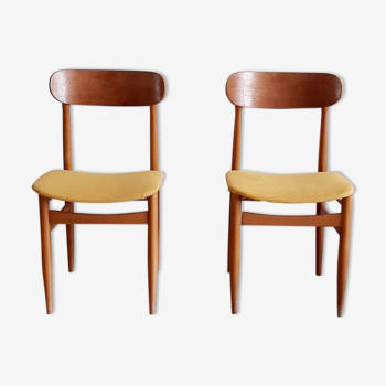 Lot de 2 chaises années 50 design italien signées