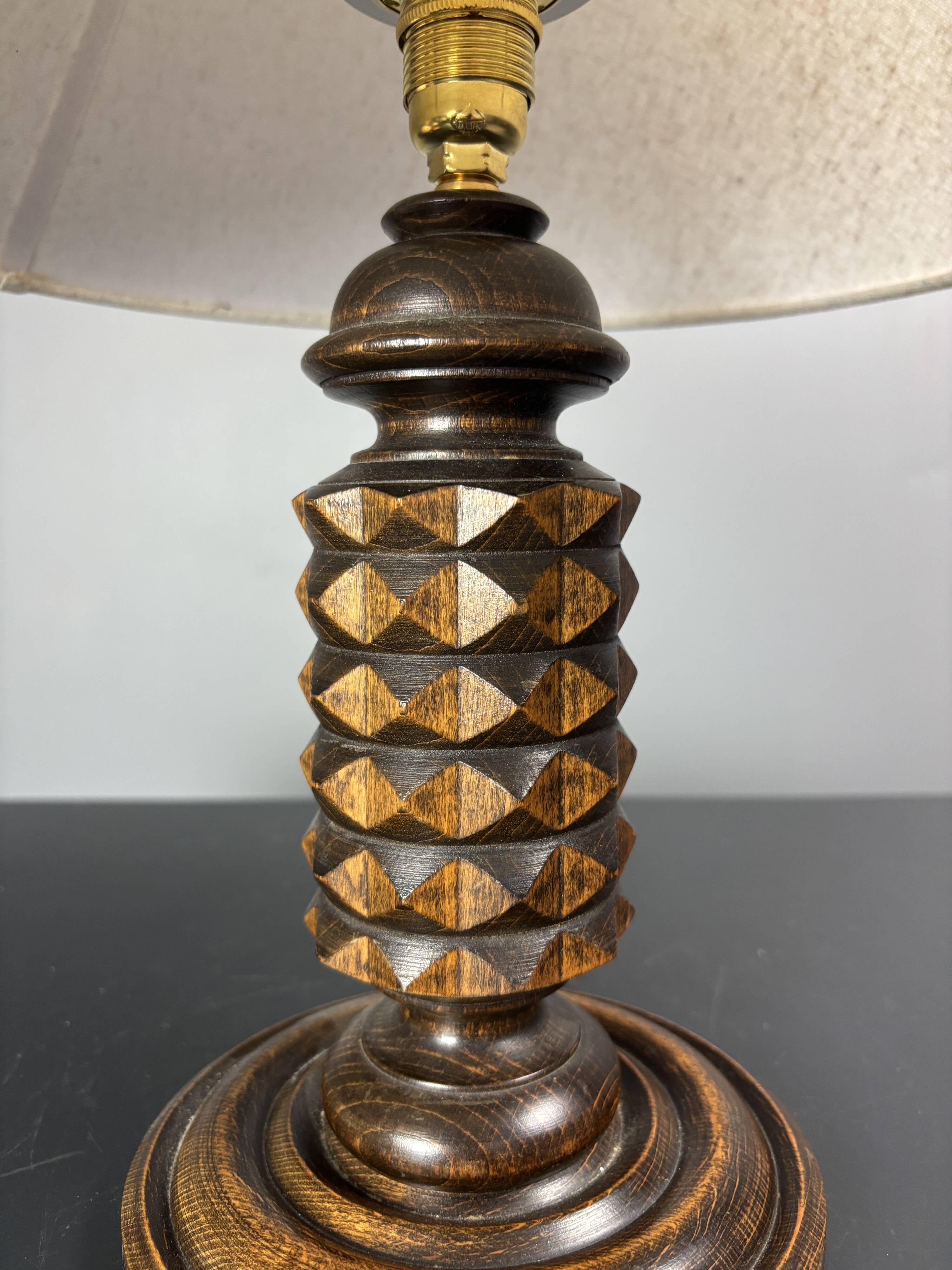 Midcentury French brutalist table lamp in the style of Charles Dudouyt, 50s
