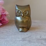 Ancienne figurine Animal Chouette Hibou en Laiton