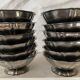 Stainless steel ice cream bowls for one scoop.