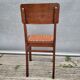 Set de 2 chaises bistrot 1950 bois et rotin