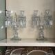 Pair of Baccarat Crystal Girandole Candlesticks