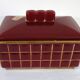 Art Deco box in burgundy ceramic art Poët Laval