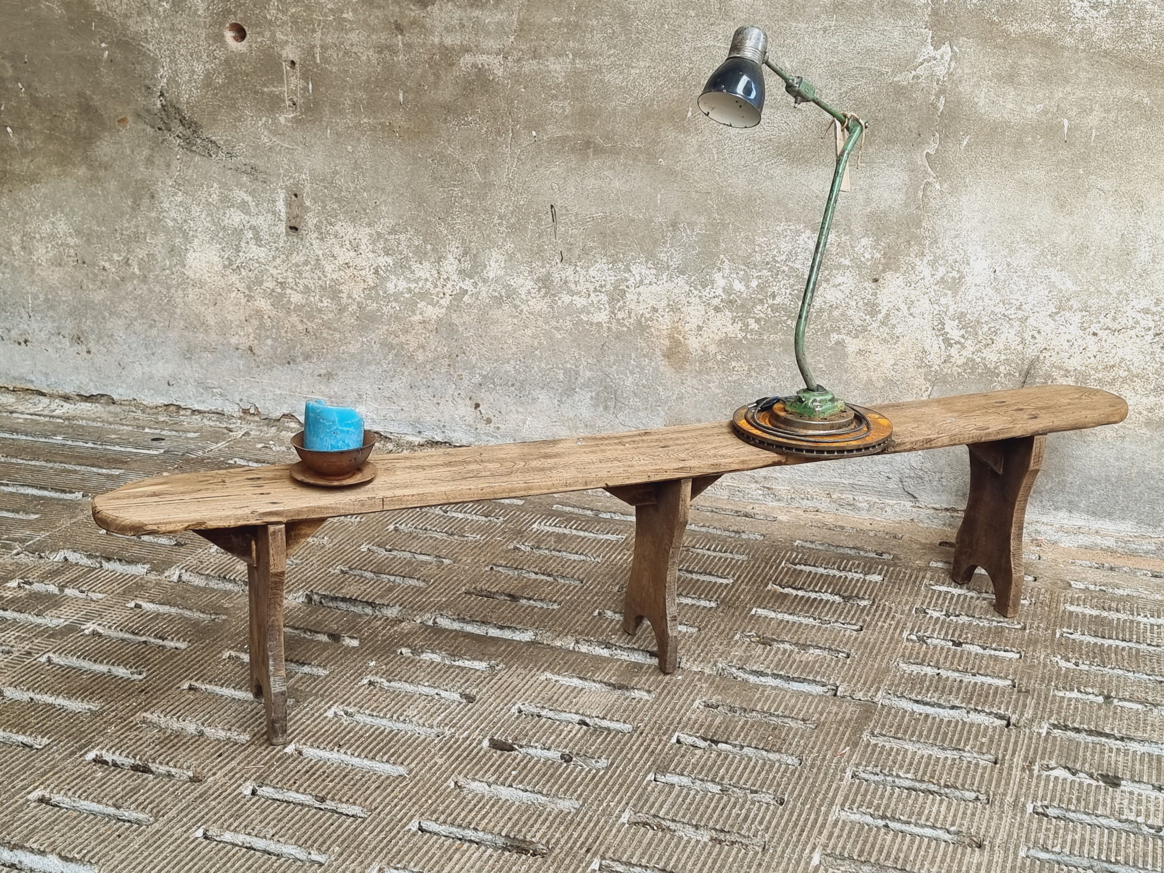 Vintage wooden bench, side table