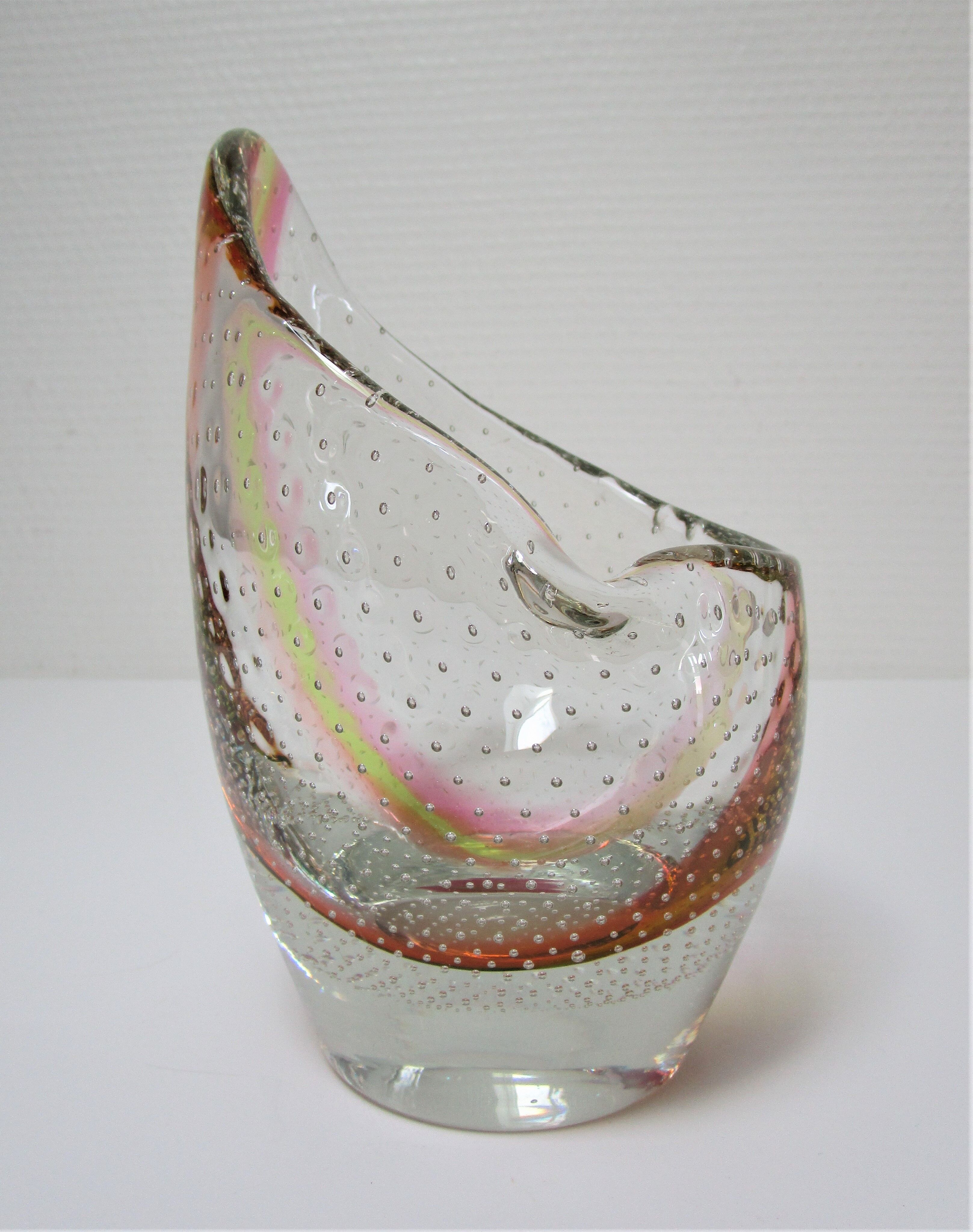 Murano bubble glass vase 70s