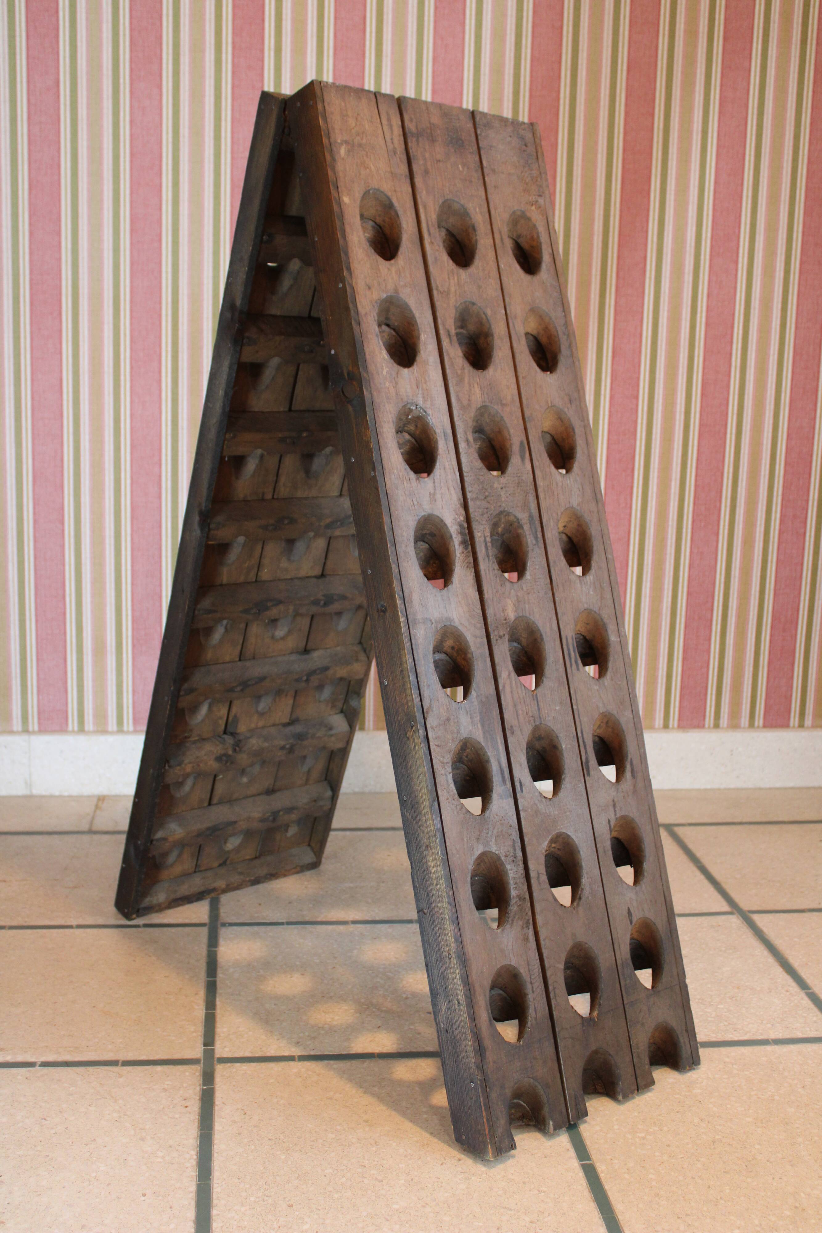 Wood champagne desk, 48 bottles