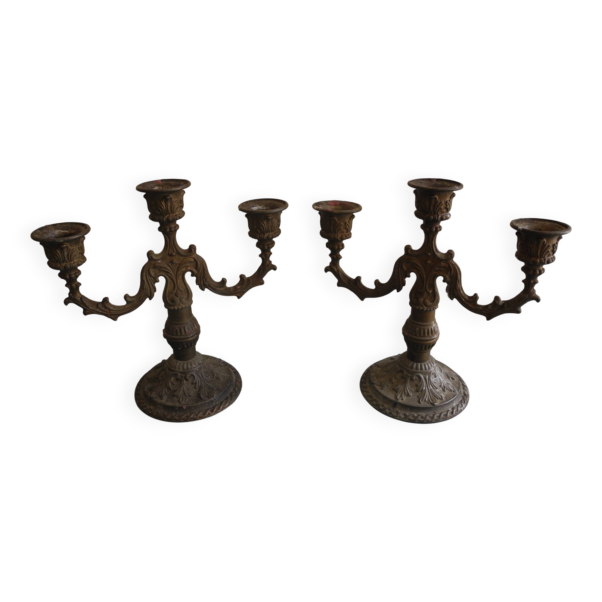 Pair of candlesticks gada vintage deco candlesticks