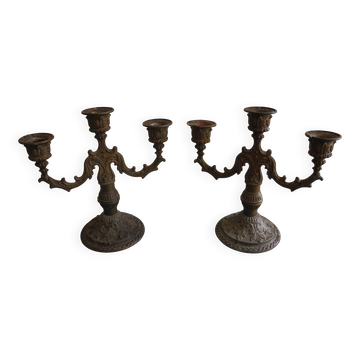 Pair of candlesticks gada vintage deco candlesticks
