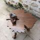 Table basse feuille en bois vintage avec cendrier