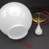 Opaline globe hanging lamp