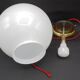 Suspension globe opaline