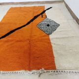 Moroccan handmade artisanal berber carpet magic orange eye 287 x 184 cm