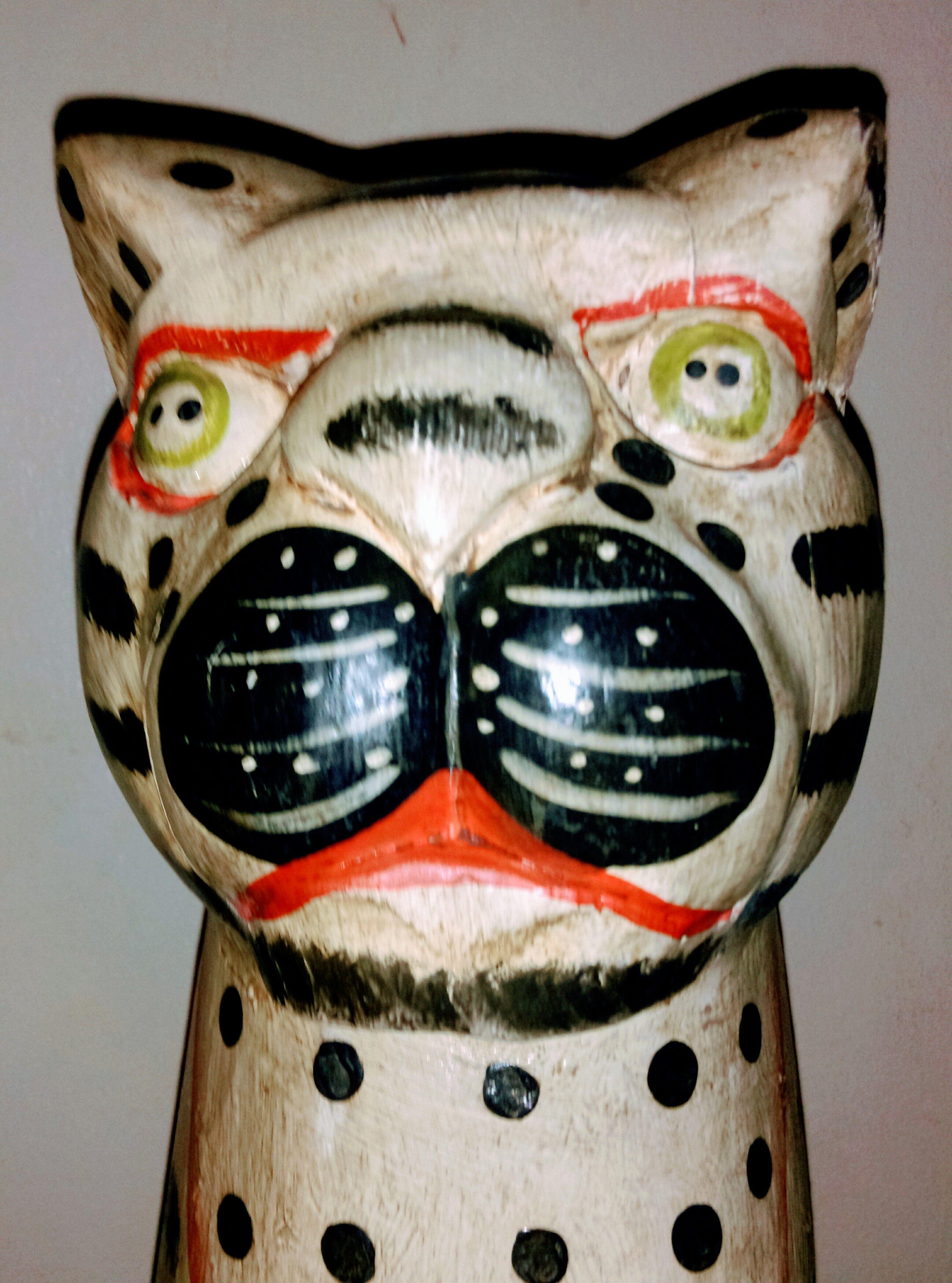 Sculture léopard bois type asiatique ancienne