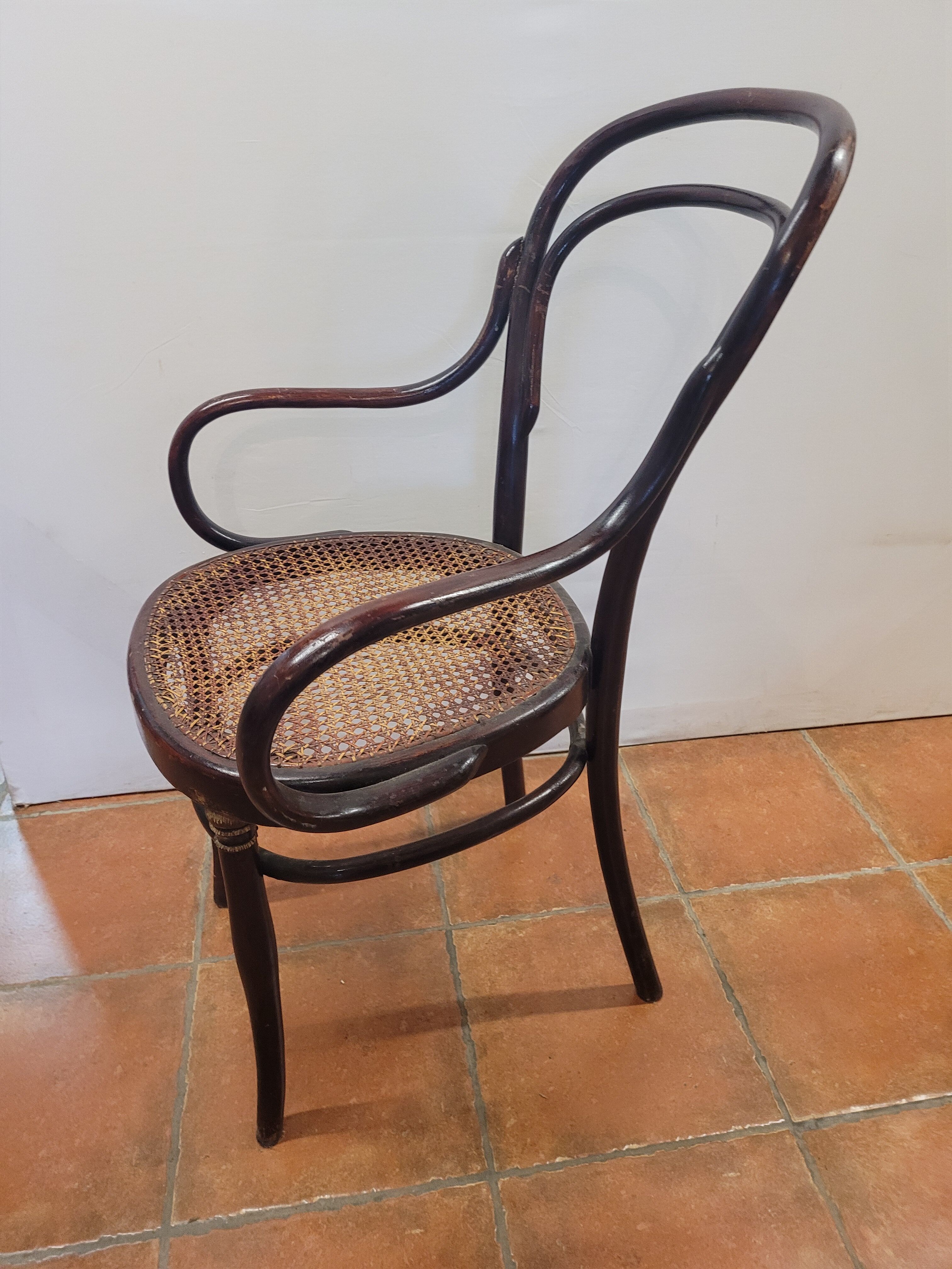 Hoffman bistro armchair in curved wood