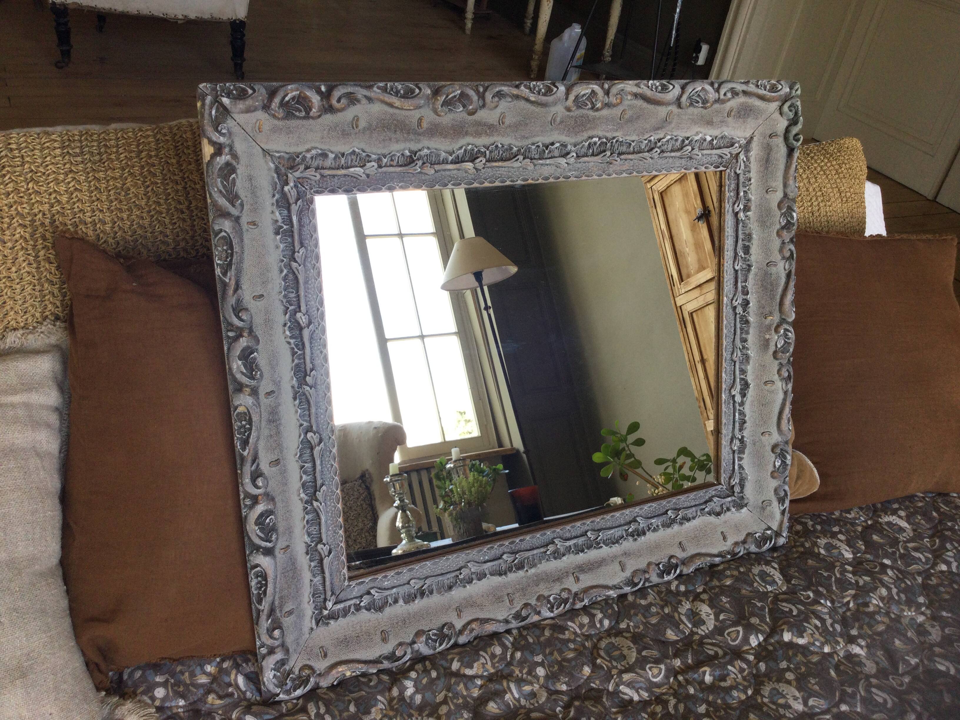 Antique patinated mirror