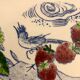 Gien cake dish, blue bird and fruit, design Isabelle de Borchgrave