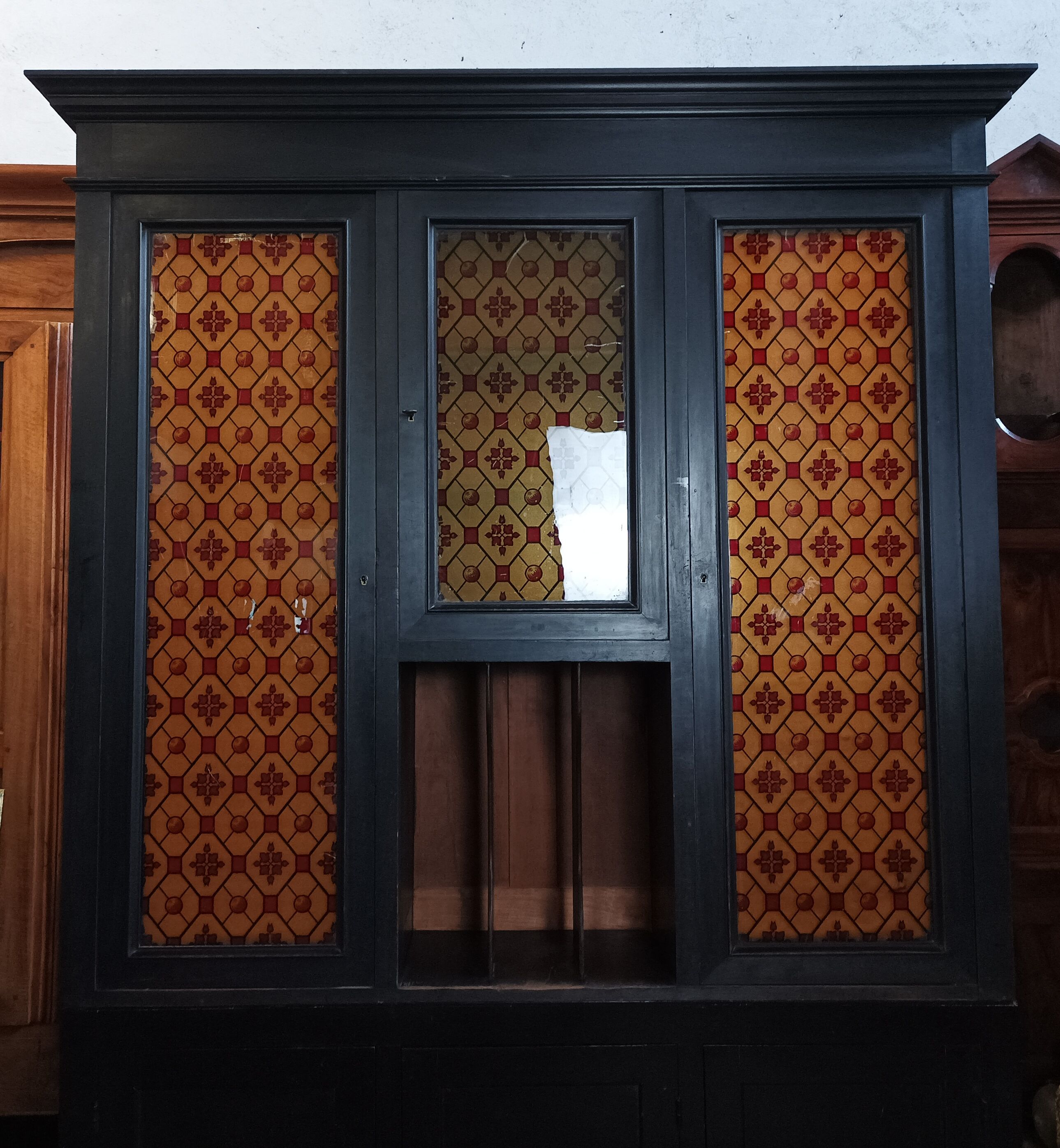 Vintage painted wooden bookcase