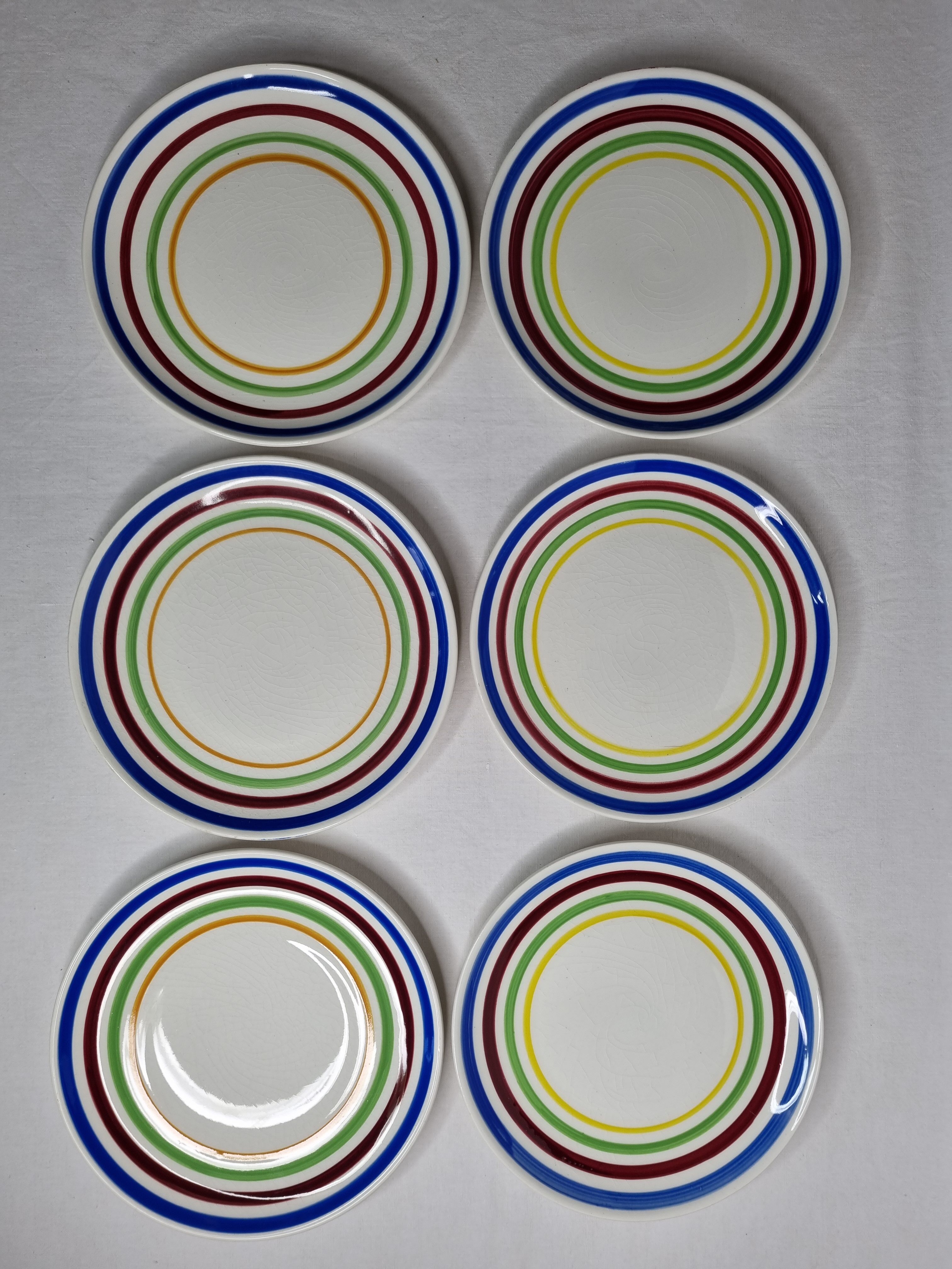 Six dessert plates in Gien earthenware, 19 cm