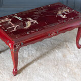 Lacquer coffee table 1960 China red background character decoration