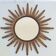 Sunburst mirror vintage 1960 in golden copper metal 50s brutalist 1960s
