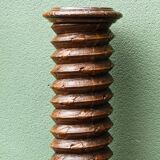 Column, carved walnut press screw, 19th century